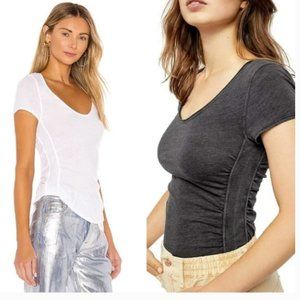 Free People Sonnet Ruched Scoop Neck T-Shirt